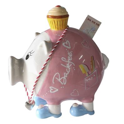 Sparschwein Spardose Backen Backfee&Törtchen Kette&Herzanhänger 14cm