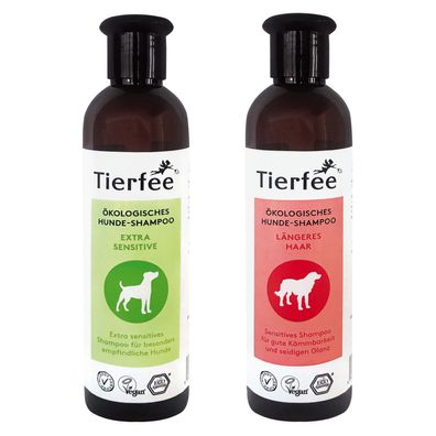 Tierfee Hunde-Shampoo Sparpaket - Extra Senitiv + Längeres Haar - 2x 250 ml