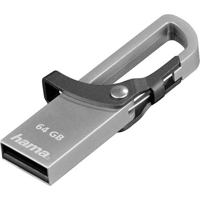 hama USB-Stick Hook-Style grau 64 GB