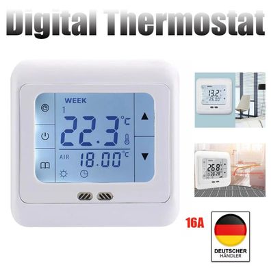 Touchscreen Digital Thermostat Fußbodenheizung Raumthermostat Programmierbar