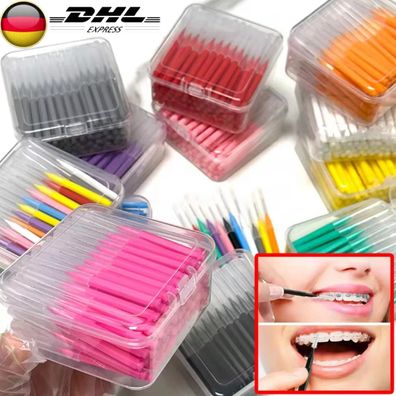 60x 0.6mm Dental Interdentalbürsten Zahnzwischenraumbürste Zahn Zwischenraum Bürsten