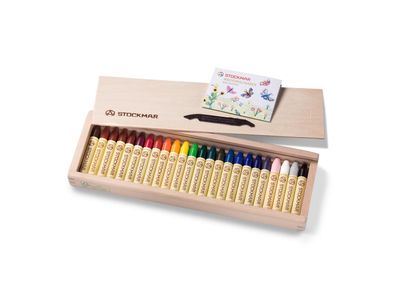 Stockmar Holzkassette 24 Stifte sortiert