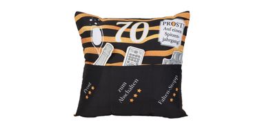 Hergo Sofahelden Sofakissen 43 x 43 cm Runder Geburtstag 70