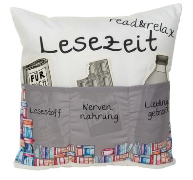 Hergo Sofahelden Sofakissen 43 x 43 cm Lesezeit read & relax