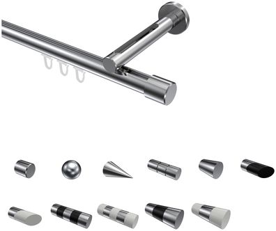 Interdeco Innenlauf Gardinenstangen Chrom 20 mm Ø Siteno
