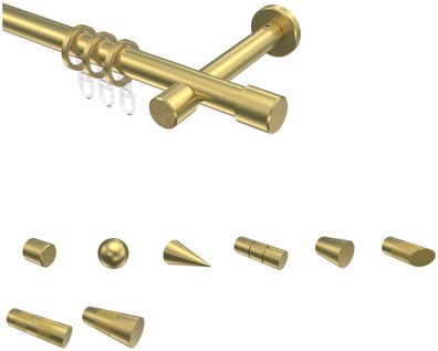 Interdeco Gardinenstangen Messing-Optik 20 mm Ø Prestige