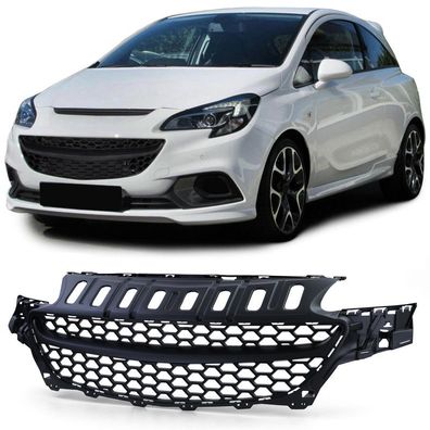 Waben Kühlergrill ohne Emblem Schwarz für Opel Corsa E 2014-2019