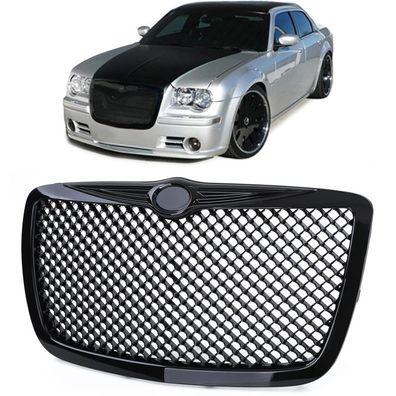 Sport Kühlergrill Frontgrill Wabendesign Schwarz Glanz für Chrysler 300C 04-11