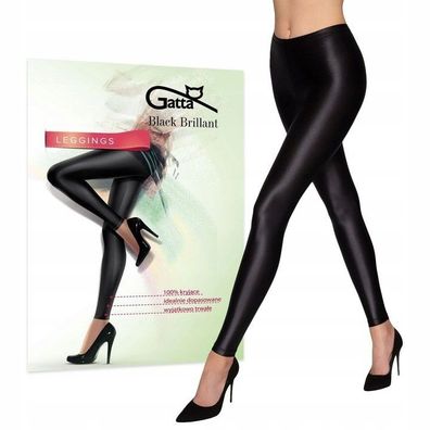 Gatta Black Brillant Leggings schwarz glänzen flexibel aus Lycra Größe M, L, XL
