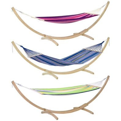 Amazonas Star Set Stabhängematte mit Holzgestell Hängematte in mehreren Farben