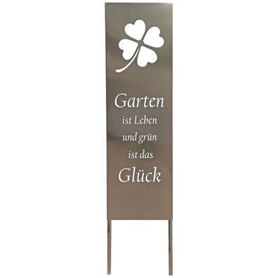 Gartenschild KLEE aus Edelstahl