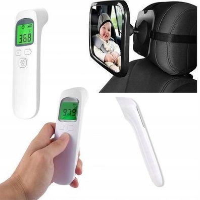 Rosfix Set Infrarot-Thermometer + 360° Spiegel | Kontaktlos, LCD, 32–42°C
