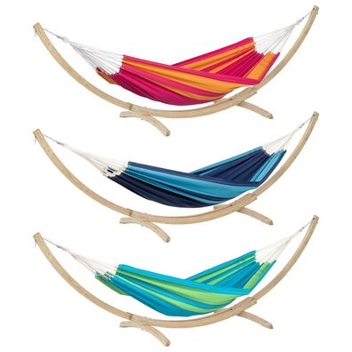 Amazonas Santana Set Hängematte mit Gestell aus FSC-zertifiziertem Fichtenholz