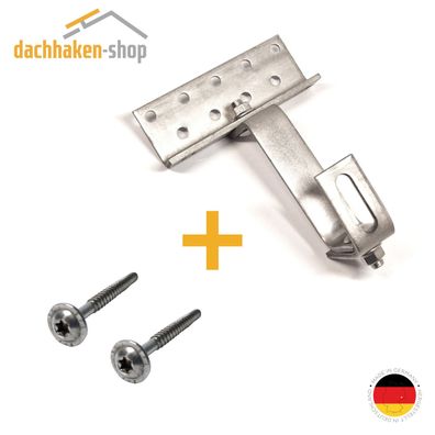 Dachhaken 3 fach verstellbar inkl. 2 Tellerkopfschrauben 8 x 100 mm