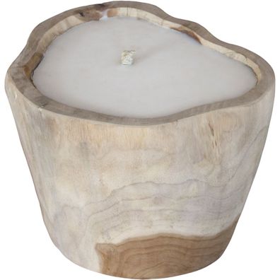 Outdoor-Kerze aus Teakholz, natur unbehandelt