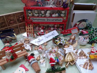 alte Miniaturen Engel Weihnachtsmann Christbaumschmuck Tischdeko