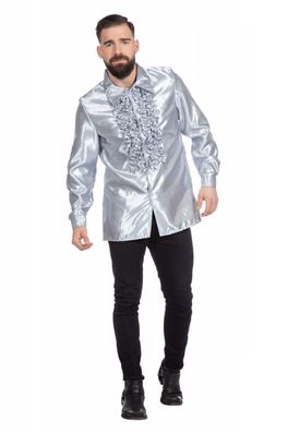Rüschenhemd silber Unisex