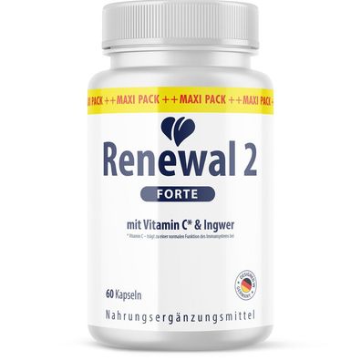 Renewal 2 Forte Kapseln | mit Vitamin C und Ingwer | Top Qualität | 60 Kapseln