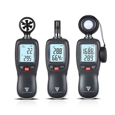 Stahlwerk 3-teiliges Messgeräte-Set mit Luxmeter, Anemometer und Thermo-Hygrometer