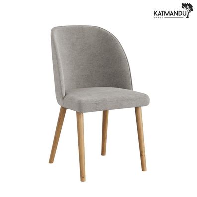 Esszimmerstuhl Olbia in Grau - Chenille-Stoff Rebel 5 & Massivholzbeine