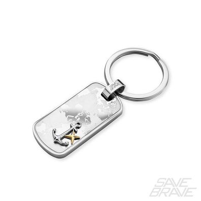 SchlüsselAnhänger - Edelstahl - Anker & Stern