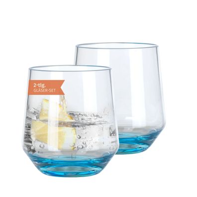 Milano Wasserglas blue line 2er Set 340 ml Polycarbonat bruchfest, leicht