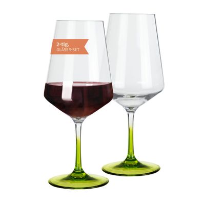Milano Rotweinglas green line 2er Set 580 ml Polycarbonat bruchfest, leicht