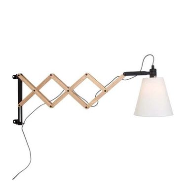 Steinhauer Wandlampe Wandspot Leseleuchte Holz Buche verstellbar creme Metall