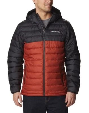 Columbia Steppjacke Powder Lite Hooded Jacket Gr.M Schwarz Rot