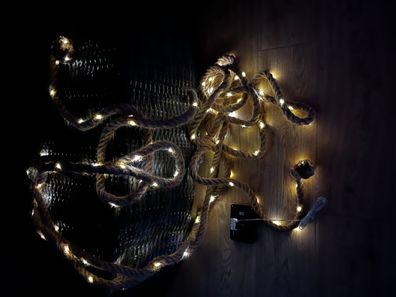 Hanfseil mit Solarbeleuchtung