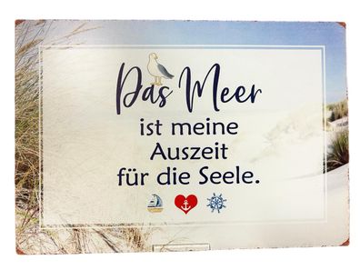 Metallschild Meer Auszeit