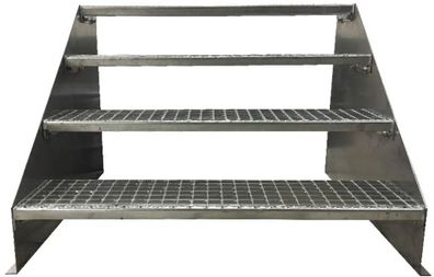 4 Stufen Standtreppe Breite 60 - 160cm Treppe Stahl verzinkt Geschosshöhe 84 cm