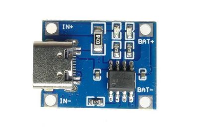Rosfix Li-Ion Ladegerät TP4056 – USB-C 5V 1A | 23×17,35 mm, 4,2V Output