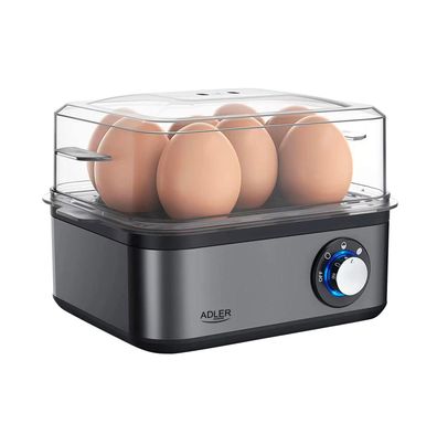 Adler AD 4486 GM Eierkocher für 1 bis 8 Eier, mit automatischer Abschaltung, Dunke