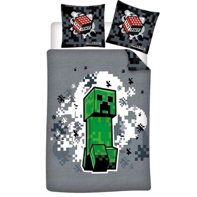 Minecraft Bettwäsche-Set Poly-Baumwolle Decke & Kissenbezug 140x200 + 65x65 cm