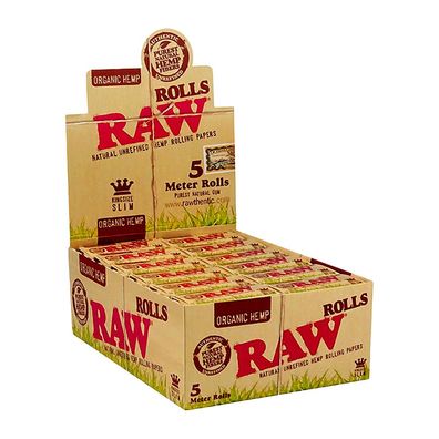 RAW Organic Hemp King Size Slim Rolls 24 x 5m