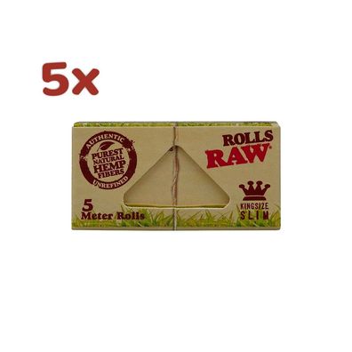 RAW Organic Hemp King Size Slim Rolls 5 x 5m
