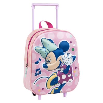 Disney Minnie Kinder Trolley Rucksack mit Rollen 3D Schultasche