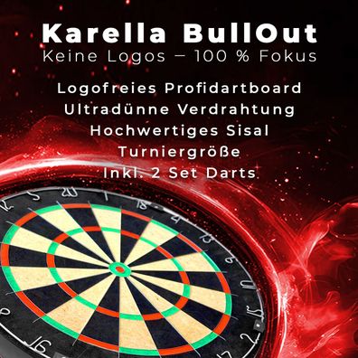 Karella - Dartboard BullOut Set inkl. 2 Set Darts