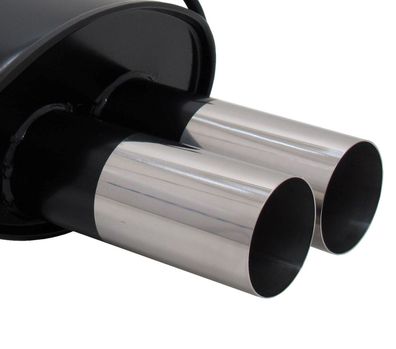 NOVUS Sportauspuff Endschalldämpfer 2x76mm RL passend für BMW 3er E46 318d/320d