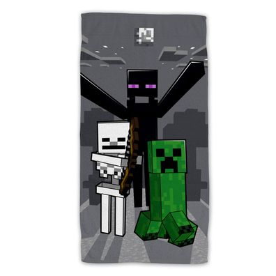 Minecraft Baumwolle Strandtuch Frottee Badetuch mit Premium Druck, 70x140 cm
