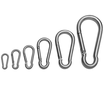 V4A Edelstahl Karabiner rostfrei Karabinerhaken Tauchsport Drahtseil V2A