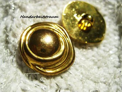 1Kunststoffknopf goldfaben 23x12mm Öse 5mm Nr 1700