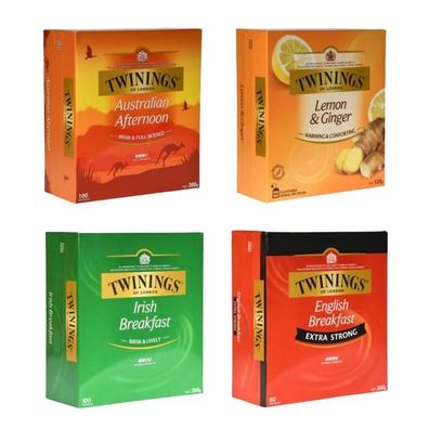 4 Twinings Pack 'Aussie Tea' Set 2x100, 2x80 St