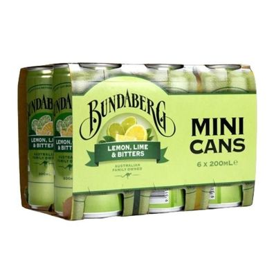 Bundaberg Lemon, Lime & Bitters Mini Can - Australian Import 6x200 ml
