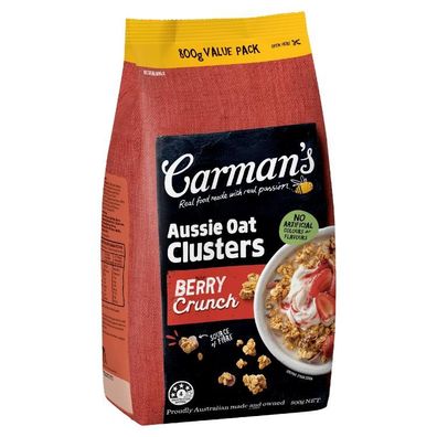Carman's Aussie Oat Clusters Berry Crunch Value Pack 800 g