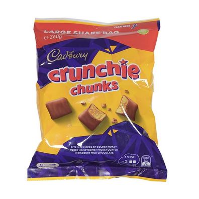 Cadbury Crunchie Chunks Large Share Bag - Import 260 g