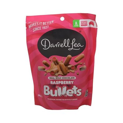 Darrell Lea Milk Chocolate Raspberry Bullets 204 g