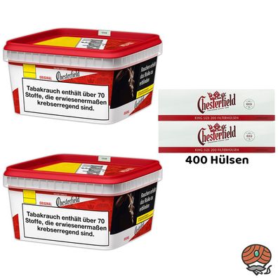 Chesterfield Red/Rot Volumentabak 2x 125g Mega BOX, 400 Hülsen