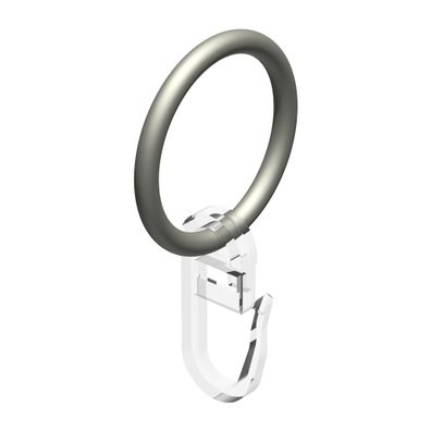 Interdeco Ringe mit Haken 32/25 mm für Stange 16 mm Ø Chrom matt